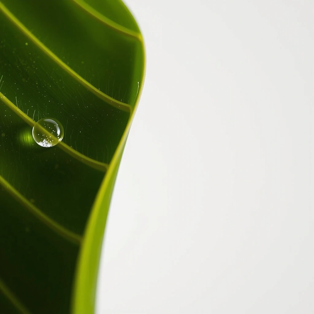 Dew drop on leaf symbolizing clarity